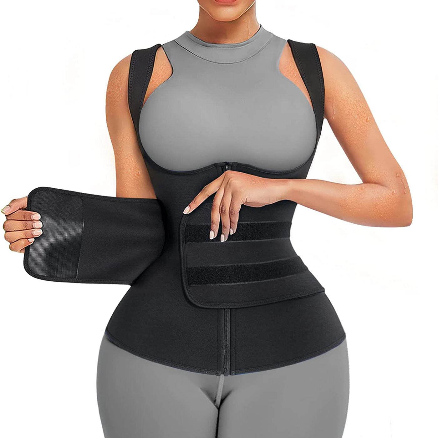 Sweat Waist Trainer Belt Neoprene - Setelan Sauna Neoprene untuk Wanita Rompi