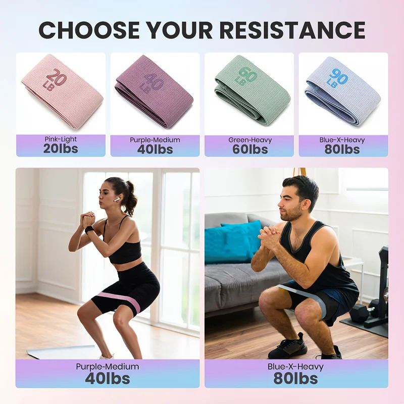 Pilates Bar Kit With Resistance Bands - 20-90LB Pita Elastis Kain Pita Resistensi