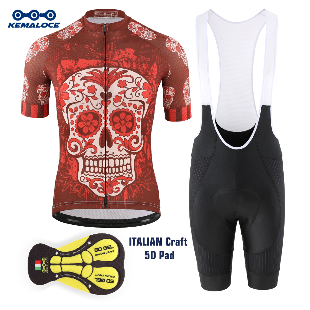 Padded Cycling Shorts 5D Gel - KEMALOCE Merah Bersepeda Jersey Pria MTB