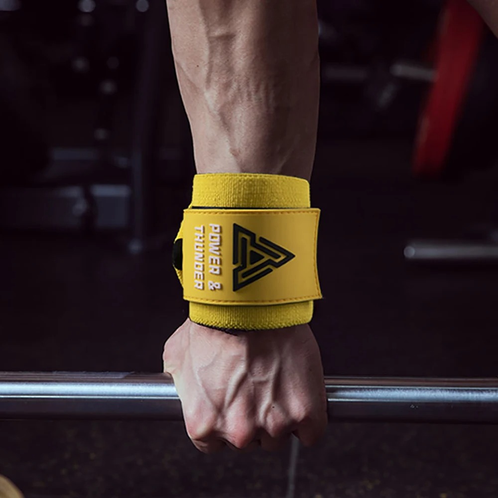 Wrist Wraps Weightlifting Support - Pembungkus Pergelangan Tangan Angkat Berat Tugas