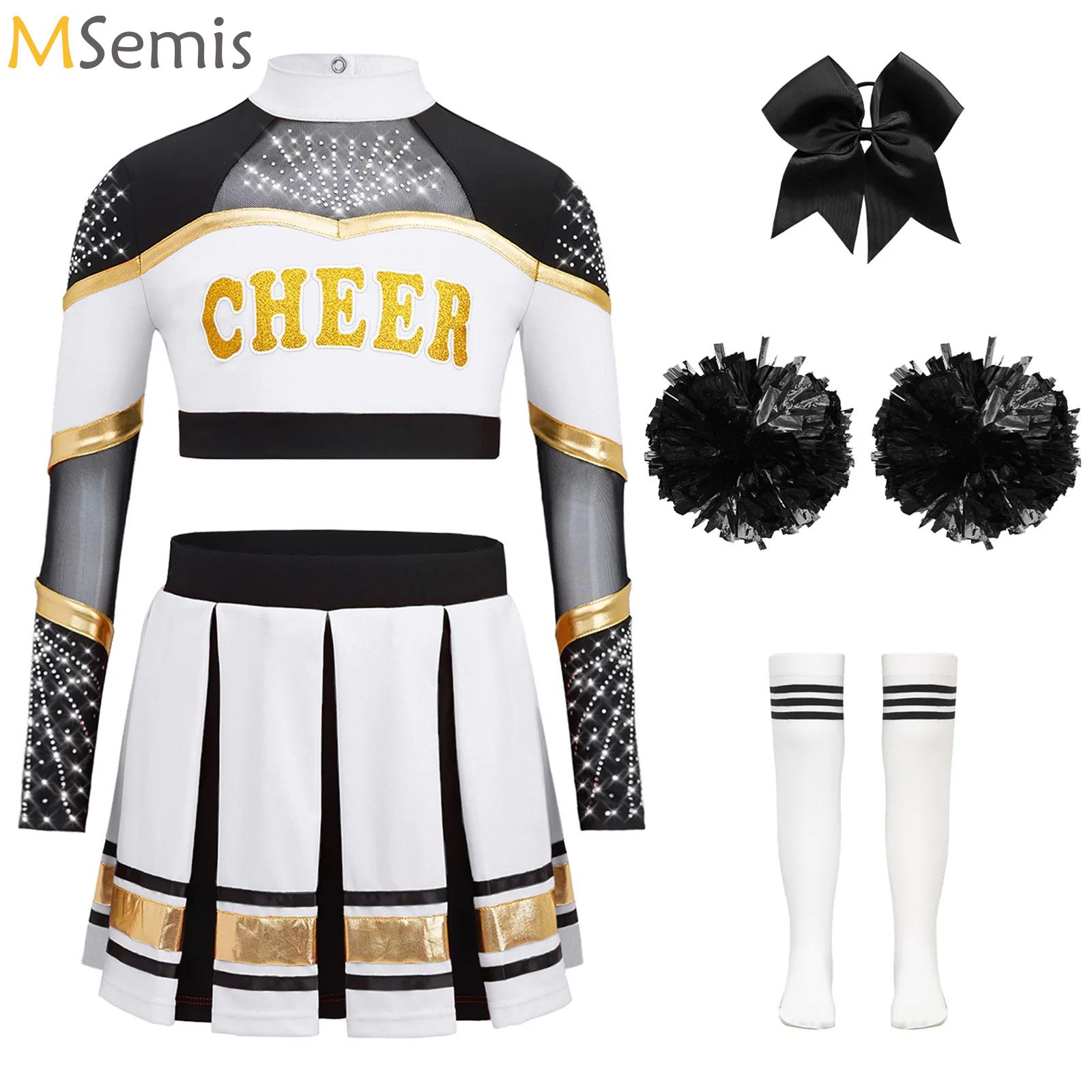 Team Sports - Kostum Cheerleader SMA untuk Anak Perempuan,