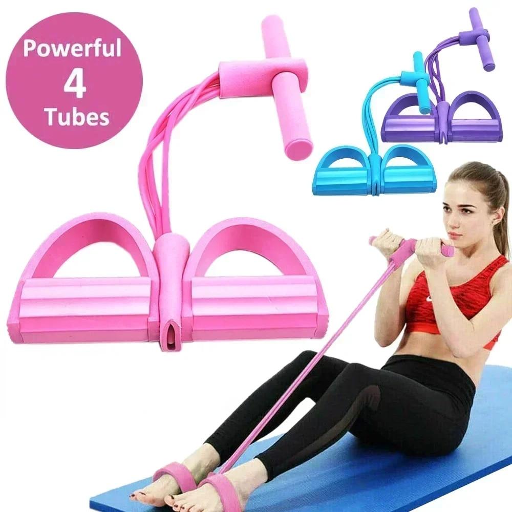 Resistance Bands Set With Handles - Pita Elastis Resistensi Tingkat 4/6 dengan