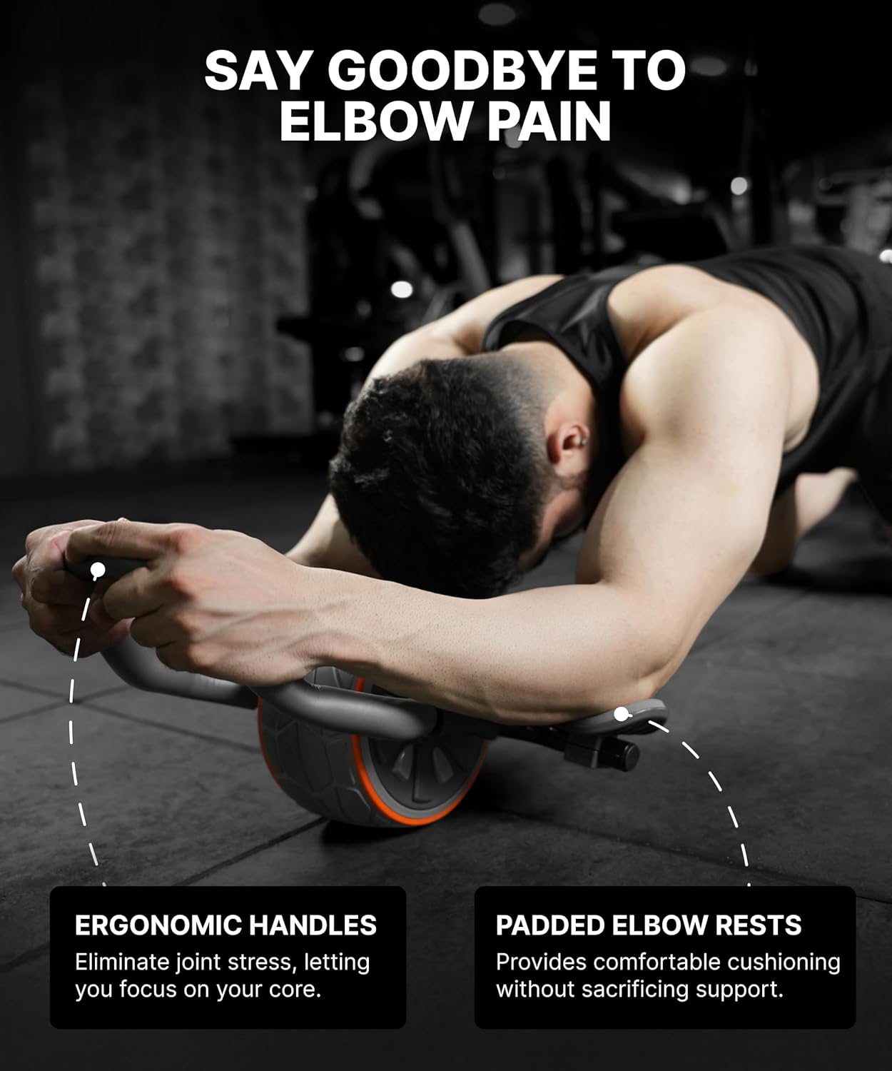 DMoose Fitness Ab Roller Wheel - Ab Roller Wheel With Elbow Support ulasan dan harga