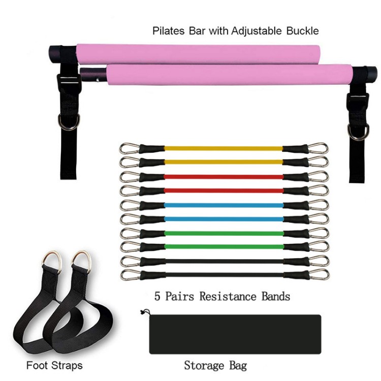 Kit Bar Pilates Portabel denga - Pilates Bar Kit With Resistance Bands ulasan dan harga