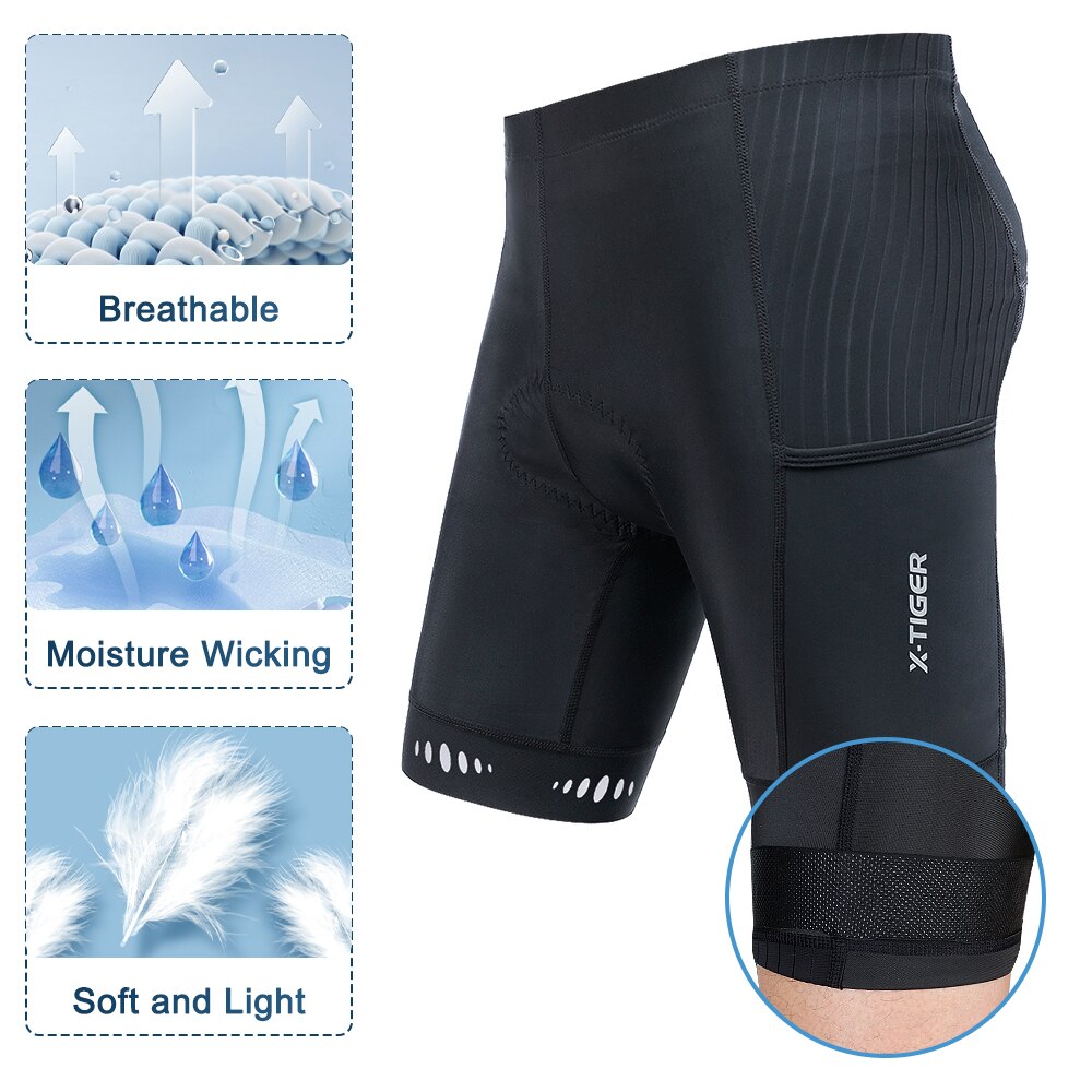 X-TIGER celana pendek berseped - Padded Cycling Shorts 5D Gel ulasan dan harga