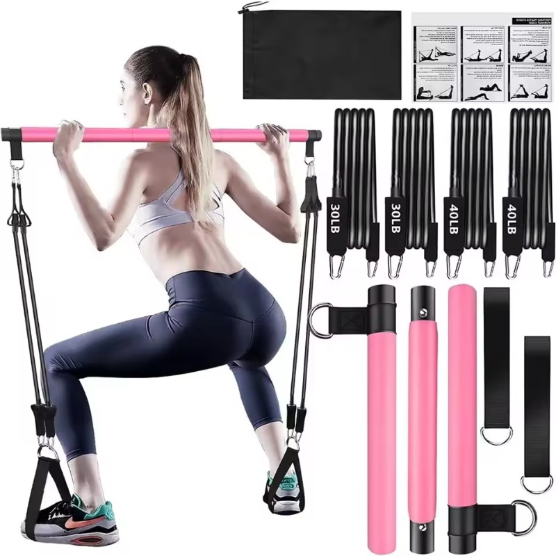 Peralatan Pilates Bar dengan R - Pilates Bar Kit With Resistance Bands ulasan dan harga