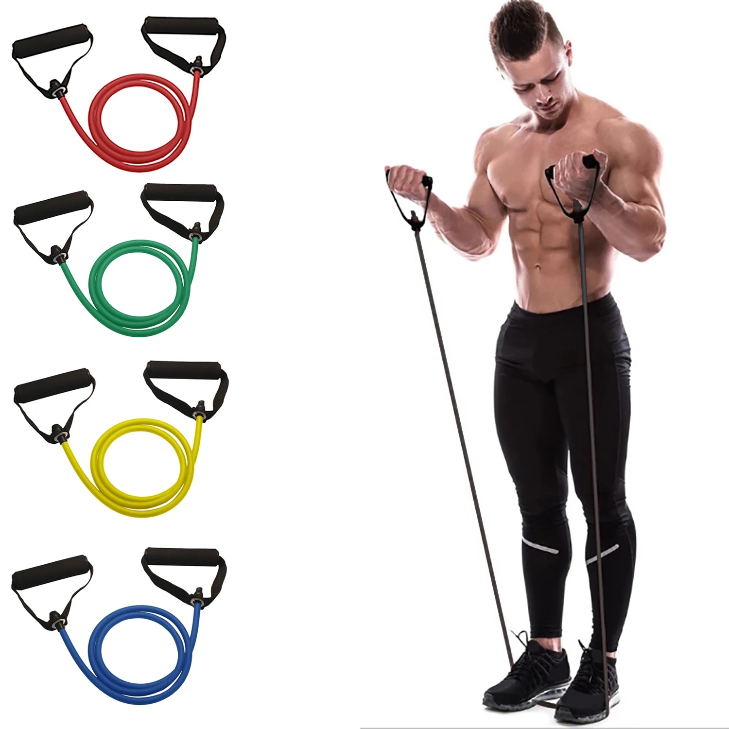 Resistance Band Dengan Peganga - Resistance Bands Set With Handles ulasan dan harga