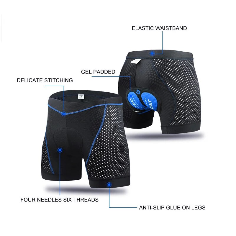 X-TIGER pakaian bersepeda pria - Padded Cycling Shorts 5D Gel ulasan dan harga