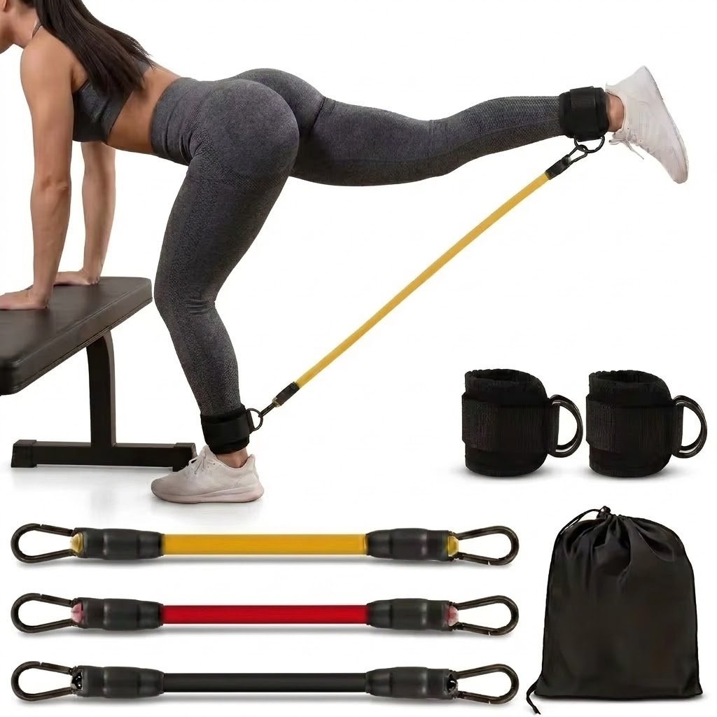 Set 5-Potong Tali Resistensi P - Resistance Bands Set With Handles ulasan dan harga