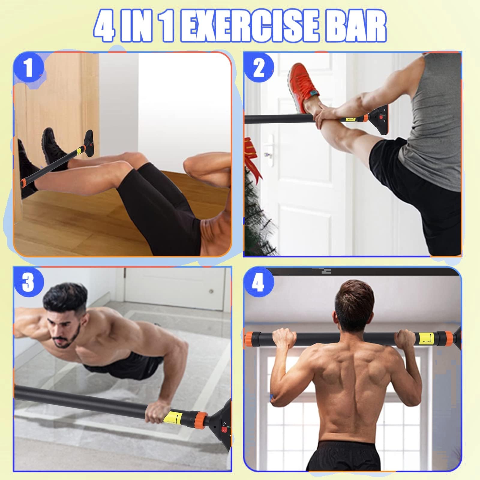 Pull Up Bar yang Dapat Disesua - Door Pull Up Bar No Screw ulasan dan harga
