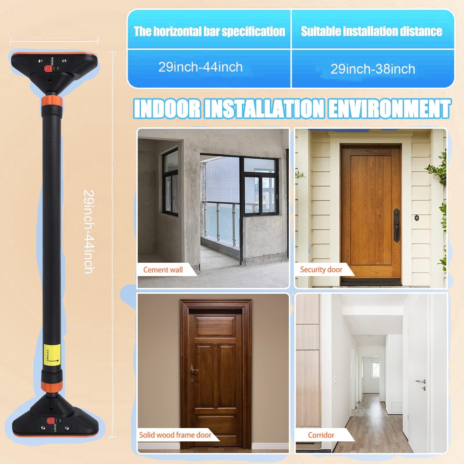 Pull Up Bar yang Dapat Disesua - Door Pull Up Bar No Screw ulasan dan harga