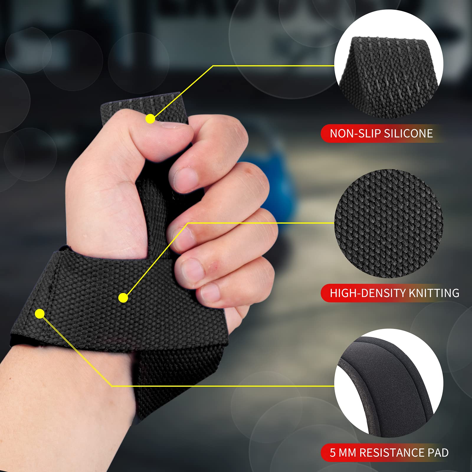 2Pcs Tali Angkat Beban Gym Sar - Wrist Wraps Weightlifting Support ulasan dan harga