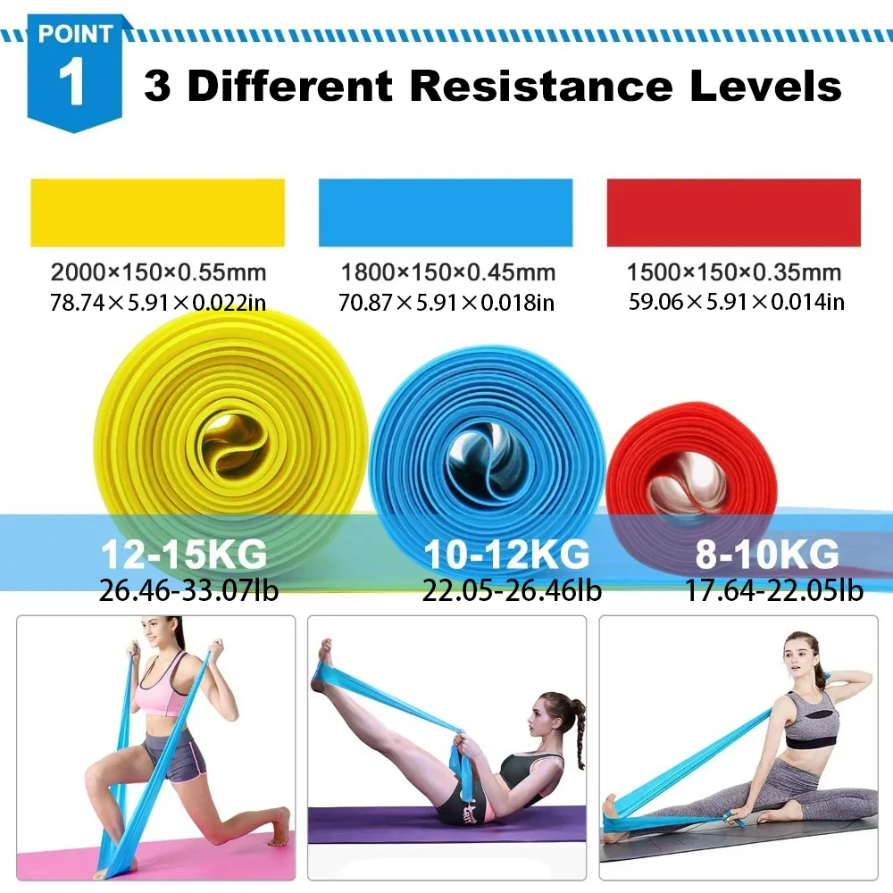 4 Buah/Set Pita Kebugaran Elas - Pilates Bar Kit With Resistance Bands ulasan dan harga